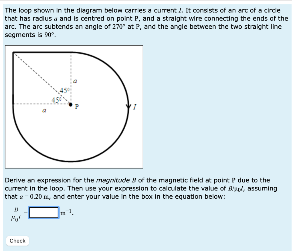 Solved The loop shown in the diagram below carries a current | Chegg.com