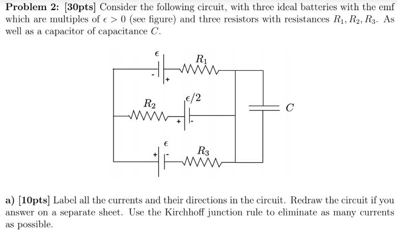 Solved Problem 2: (30pts) Consider The Following Circuit, | Chegg.com