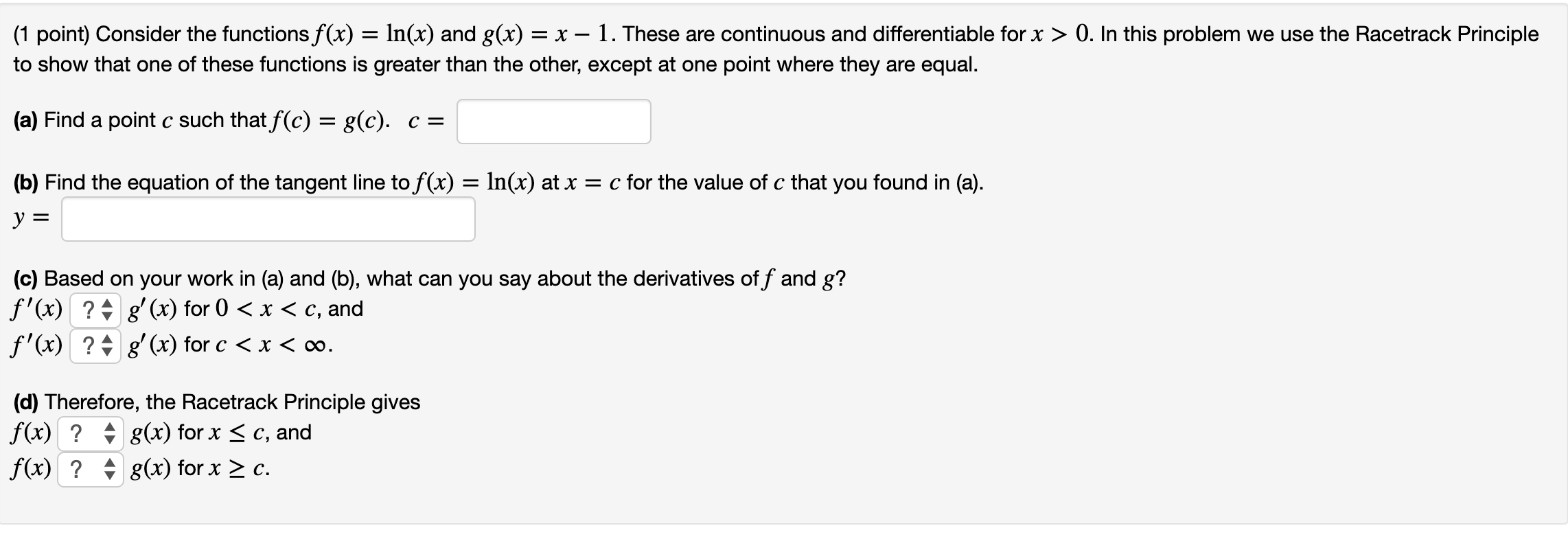 Solved 1 Point Consider The Functions F X Ln X And Chegg Com