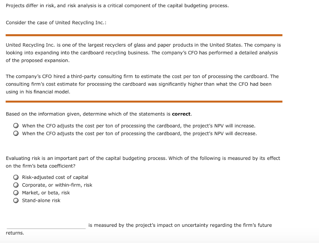 solved-projects-differ-in-risk-and-risk-analysis-is-a-chegg