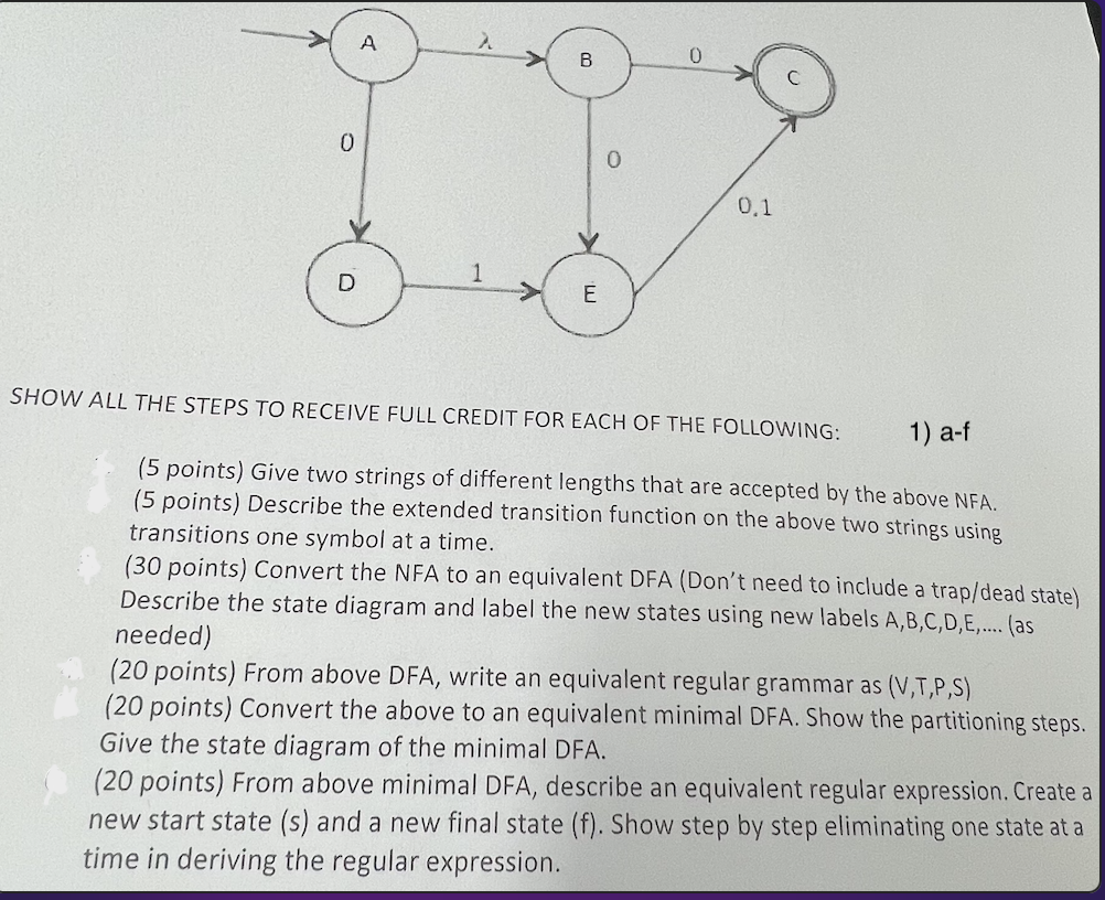 Solved А 00 0 0.1 D E SHOW ALL THE STEPS TO RECEIVE FULL | Chegg.com
