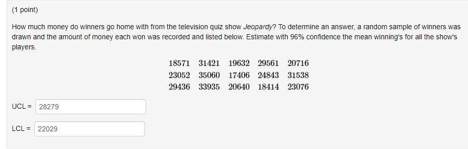 Solved == 35. (1 Point) Determine B For The Following Test | Chegg.com