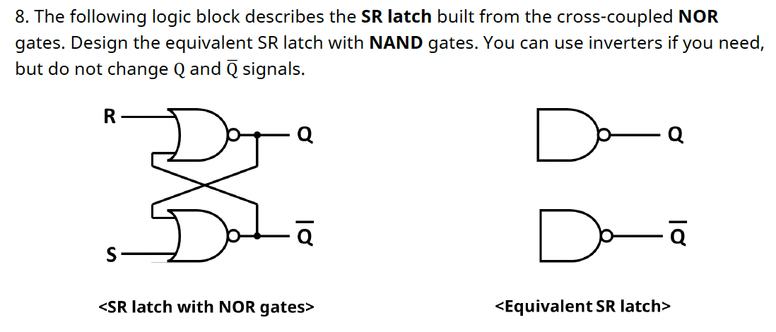 Solved 8. The following logic block describes the SR latch | Chegg.com