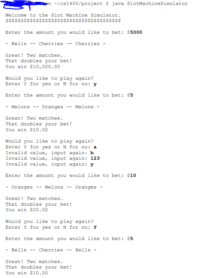 slot machine 2.0 hackerrank solution java