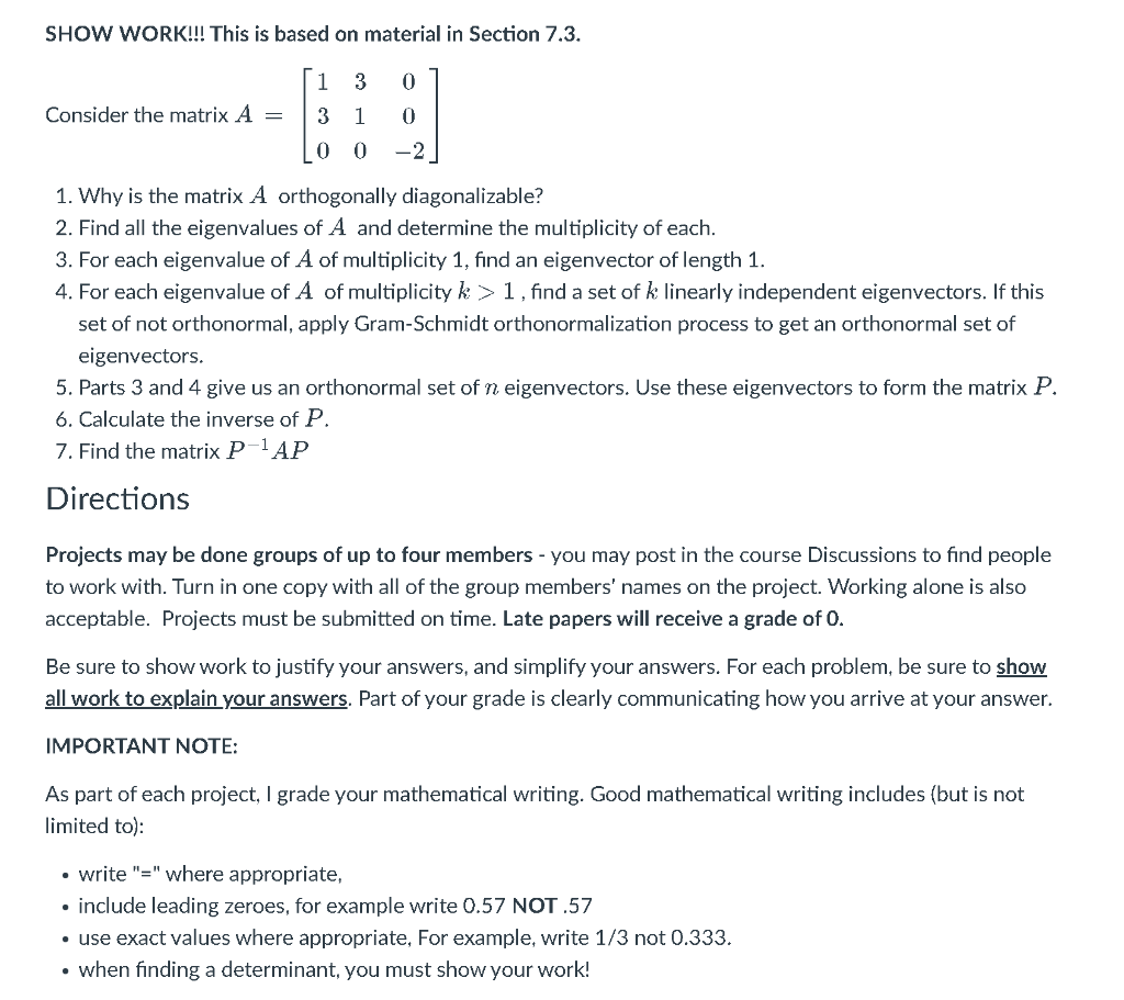 Solved Hello, I Need Help With Linear Algebra, And I'll | Chegg.com