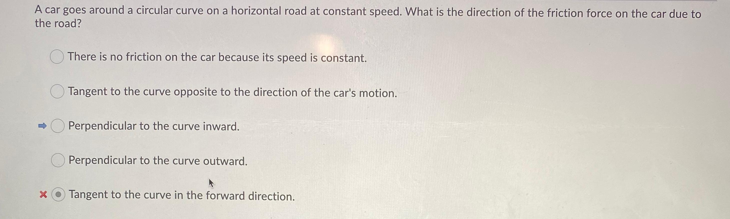 Solved A car goes around a circular curve on a horizontal | Chegg.com