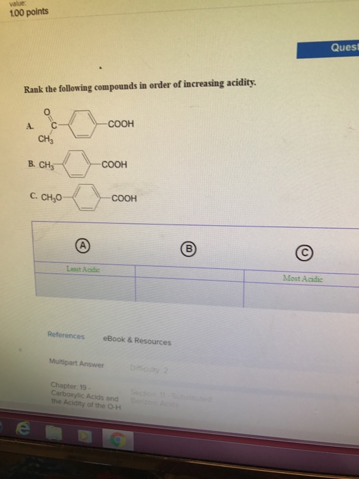 Solved Rank the following compounds in order of increasing | Chegg.com