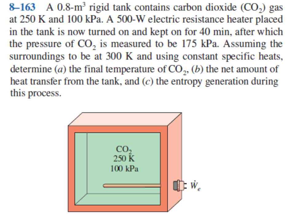 Solved 8-163 A 0.8−m3 Rigid Tank Contains Carbon Dioxide | Chegg.com