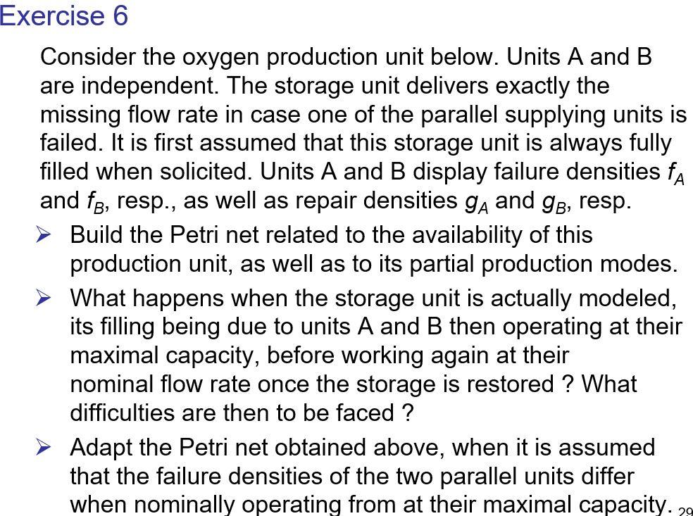 Solved Exercise 1: Reliability and availability Model with | Chegg.com