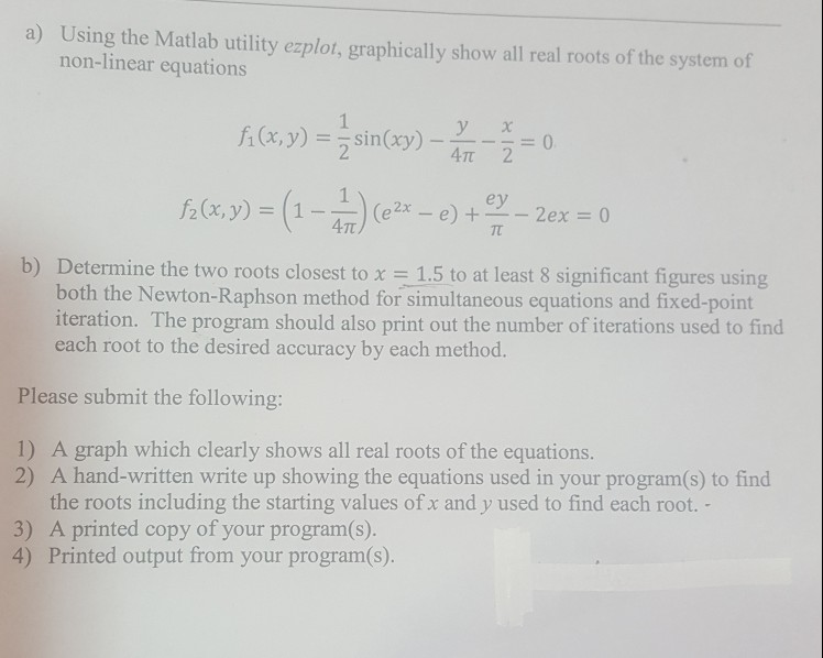 Solved i need a matlab code for part(b) it needs to show a | Chegg.com