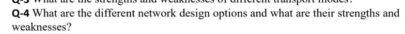 Solved This Is A Question Of Supply Chain DESIGN OPTIONS OF | Chegg.com