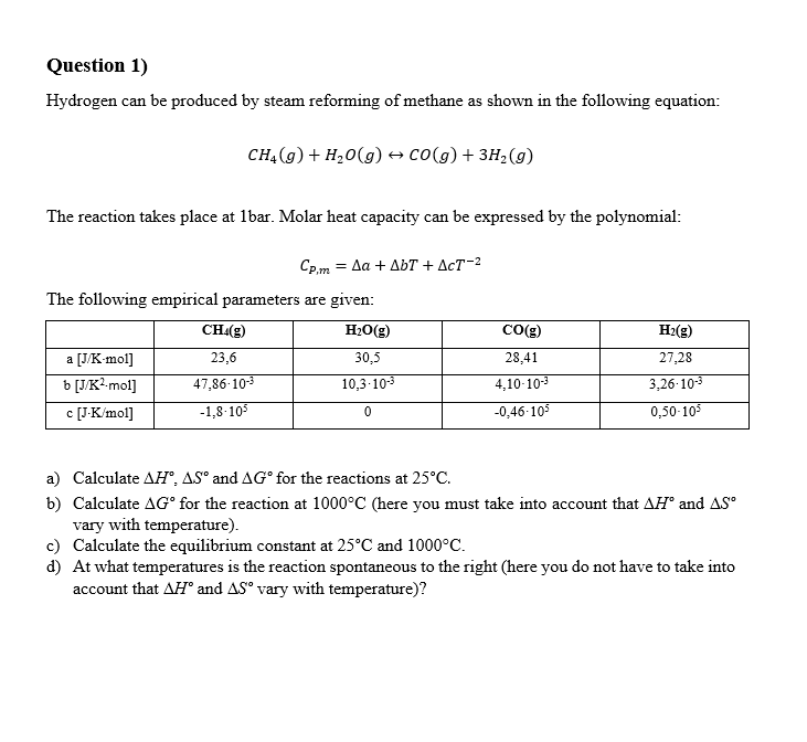 solved-question-1-hydrogen-can-be-produced-by-steam-chegg