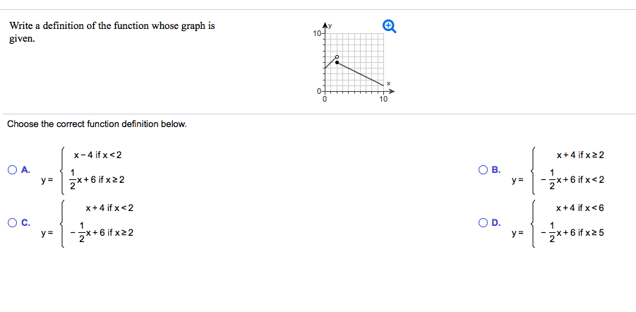 Solved Write a definition of the function whose graph is | Chegg.com
