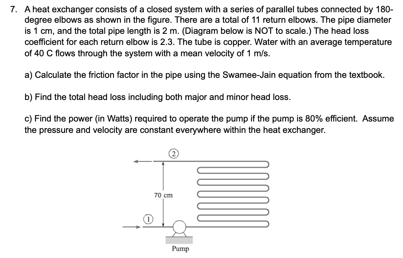 Solved 7. A heat exchanger consists of a closed system with | Chegg.com