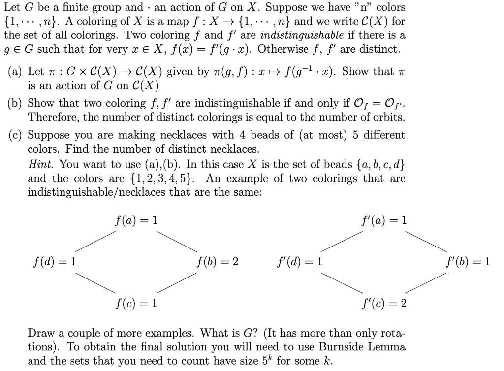 Solved Let G Be A Finite Group And An Action Of G On X 0551