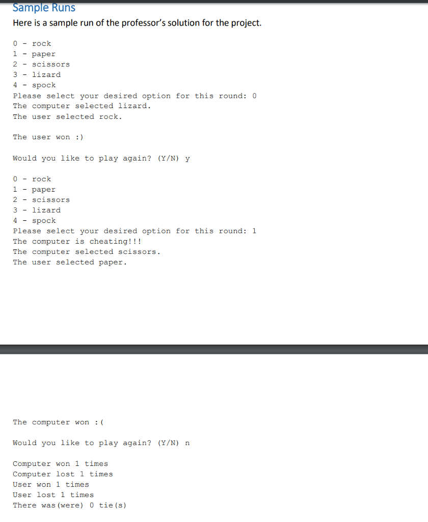Solved Description Write a program that plays the game of | Chegg.com