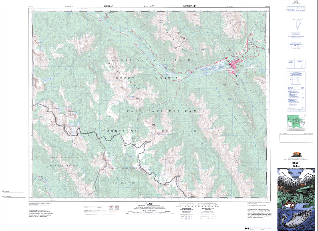 Solved 1.Use the Banff topographic map to estimate the | Chegg.com
