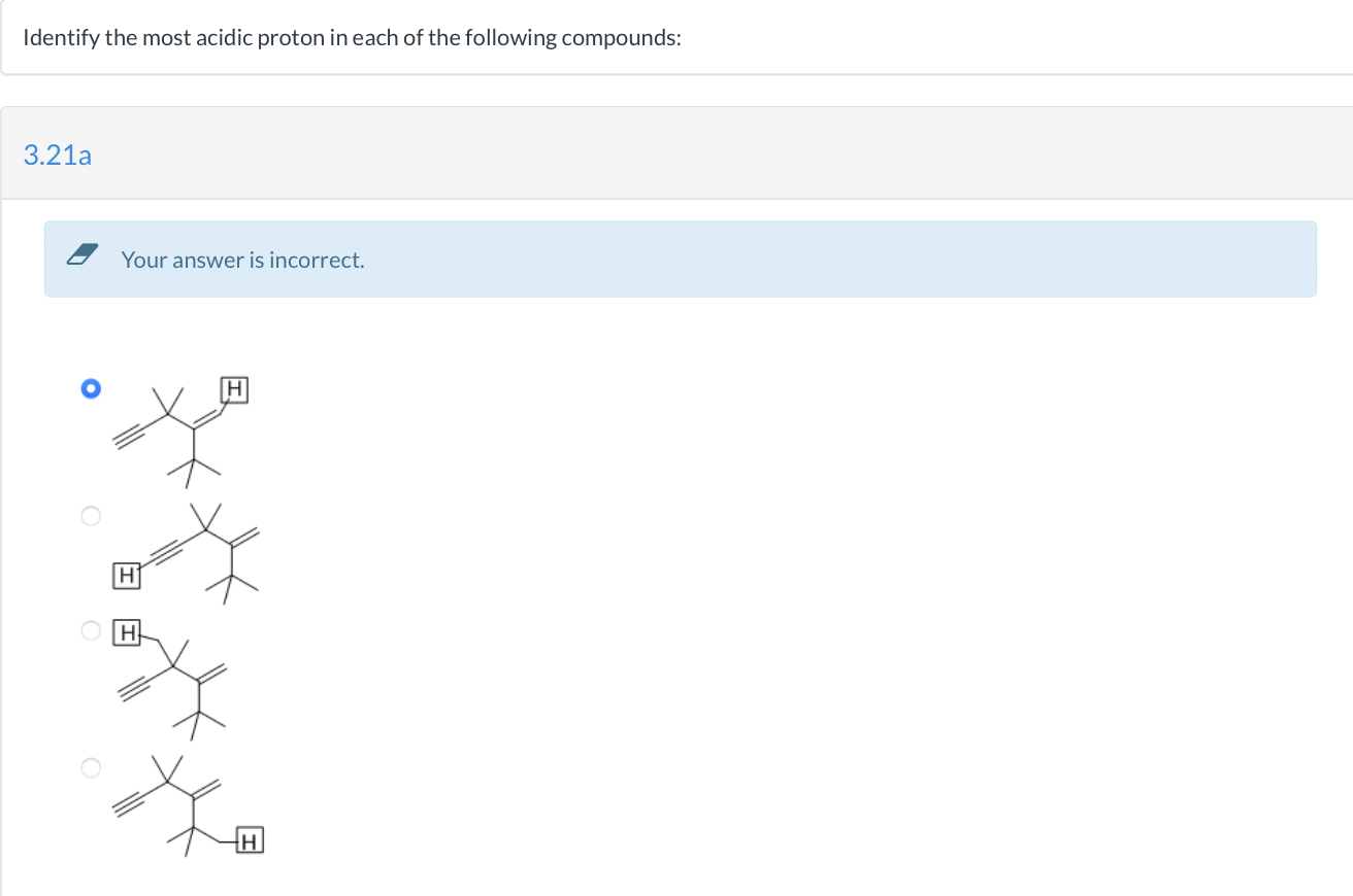 Solved Identify The Most Acidic Proton In Each Of The | Chegg.com