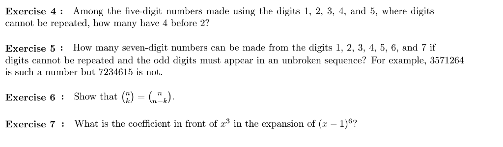 Solved Exercise 4: Among the five-digit numbers made using | Chegg.com