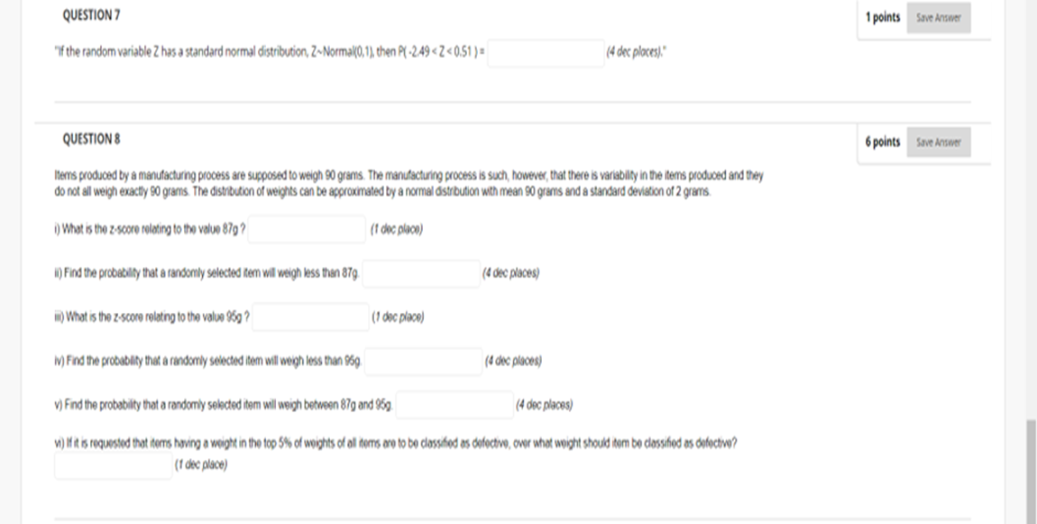 Solved QUESTION 7 "If the random variable 2 has a standard | Chegg.com