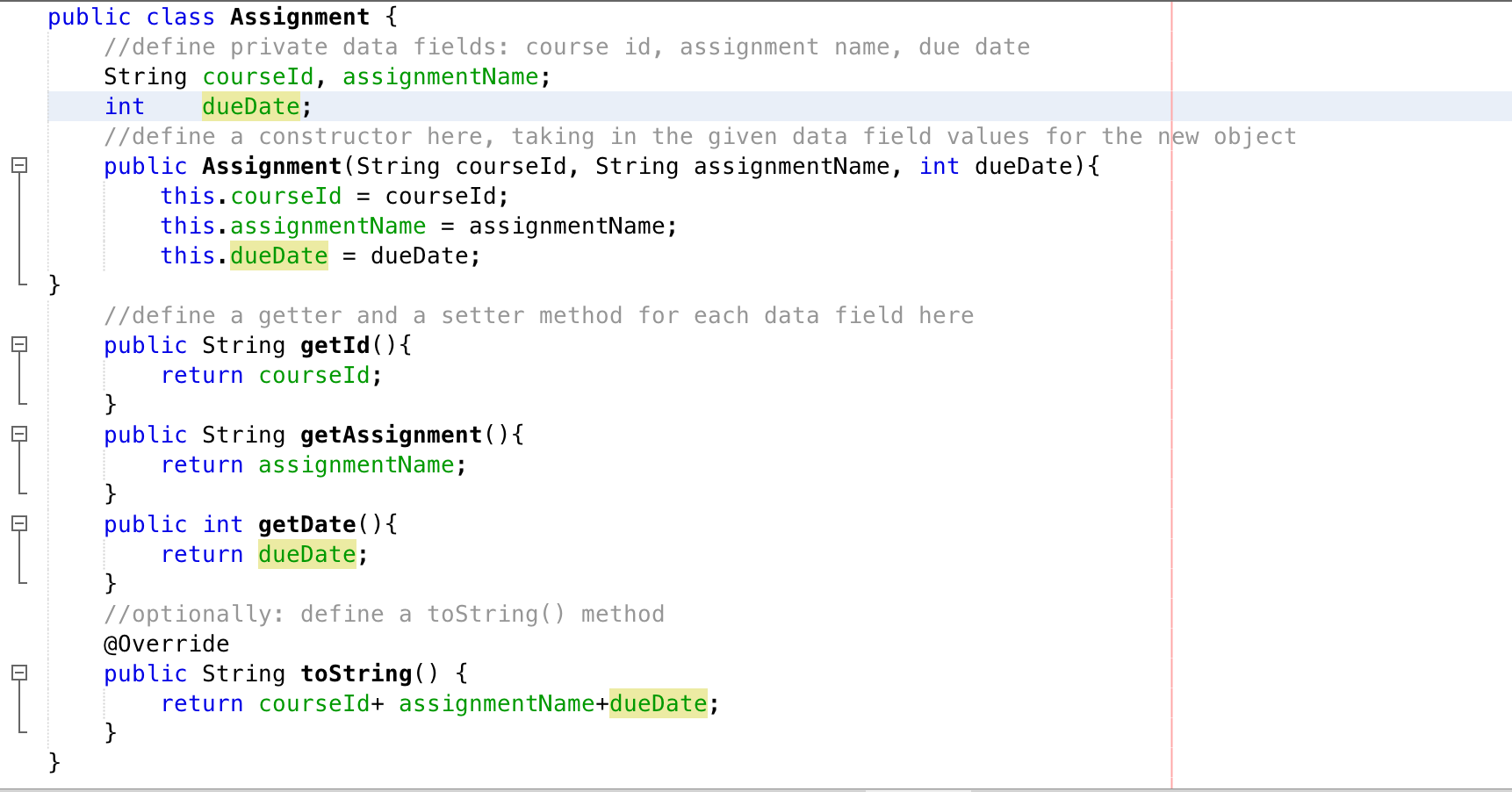 Solved For my assignment I need to write a method that puts | Chegg.com