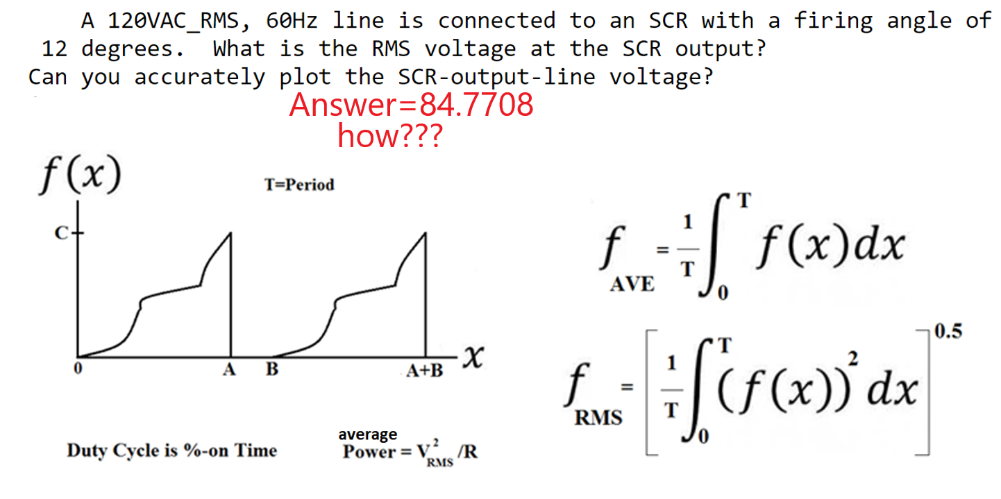 Solved A 120VAC_RMS, 60Hz line is connected to an SCR with a | Chegg.com