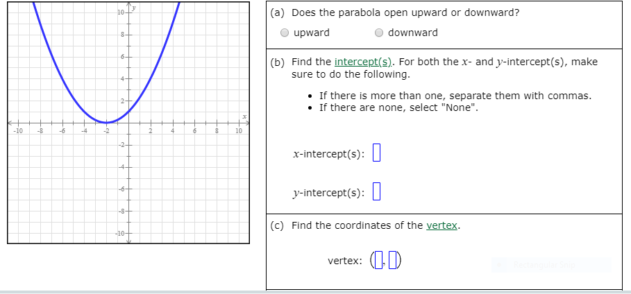 Solved Use the graph of the parabola to fill in the table. | Chegg.com