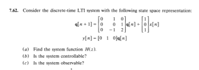 Solved 7.62. Consider the discrete-time LTI system with the | Chegg.com