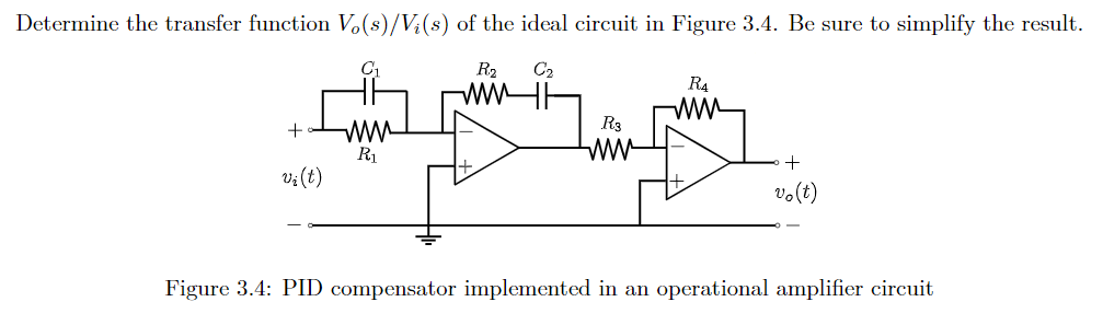 Solved Determine the transfer function Vo(s)/Vi(s) of the | Chegg.com