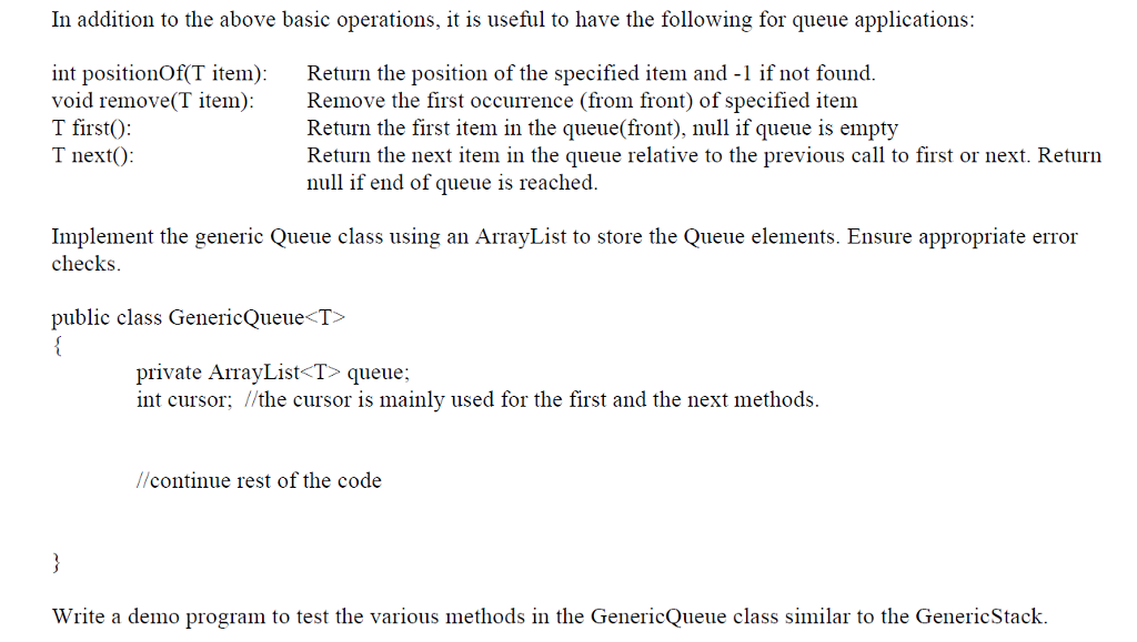 Solved Exercise 4: A queue is a first in first out linear | Chegg.com