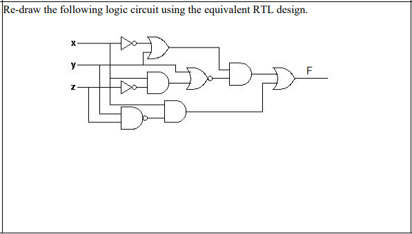 Solved Re-draw the following logic circuit using the | Chegg.com