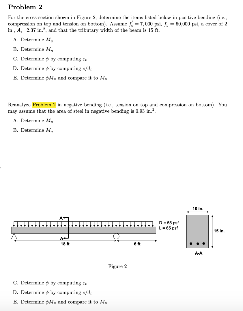 Solved Problem 2 For the cross-section shown in Figure 2, | Chegg.com
