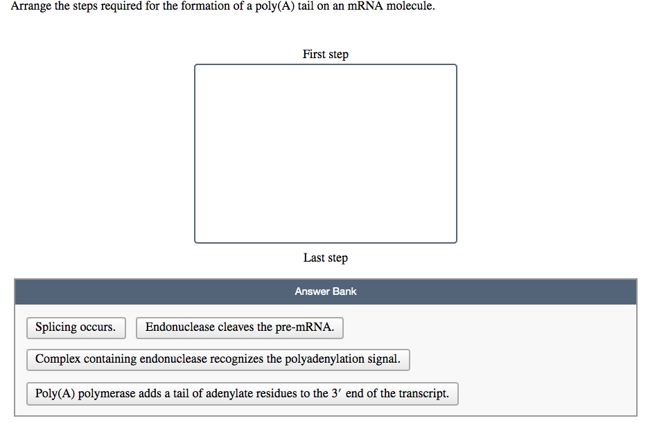 Solved Arrange the steps required for the formation of a | Chegg.com