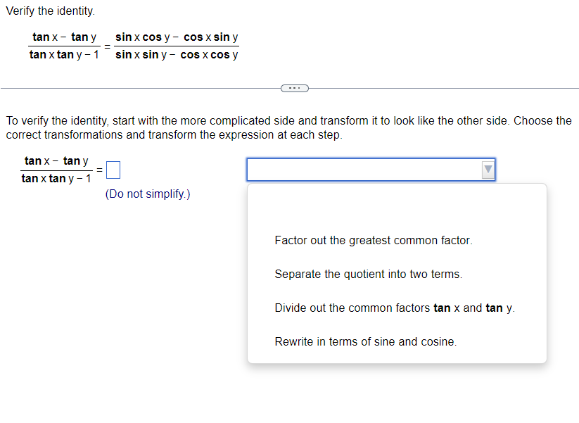 Solved Verify the identity. | Chegg.com