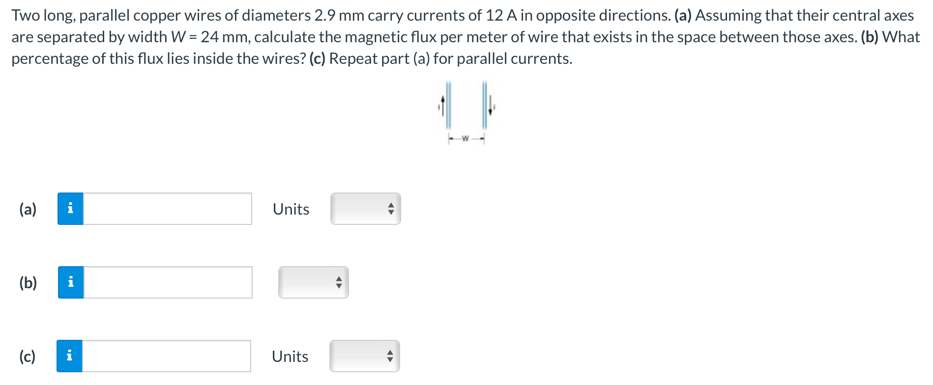 Solved Two Long, Parallel Copper Wires Of Diameters 2.9 Mm | Chegg.com