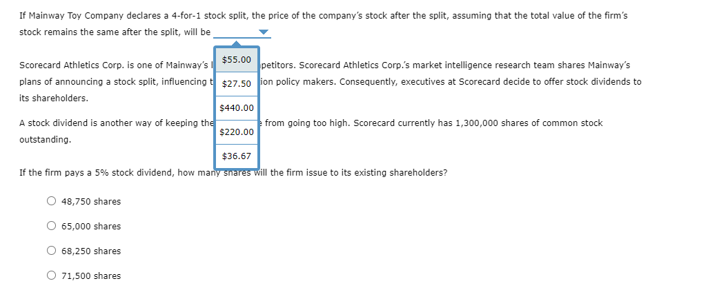 Solved Companies Sometimes Consider Stock Splits To Bring | Chegg.com