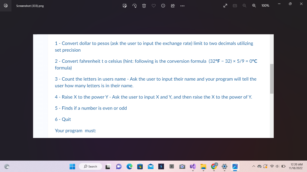Solved 1 Convert dollar to pesos (ask the user to input