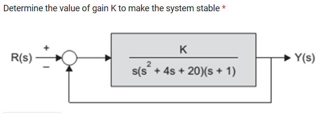 Solved Determine The Value Of Gain K To Make The System | Chegg.com