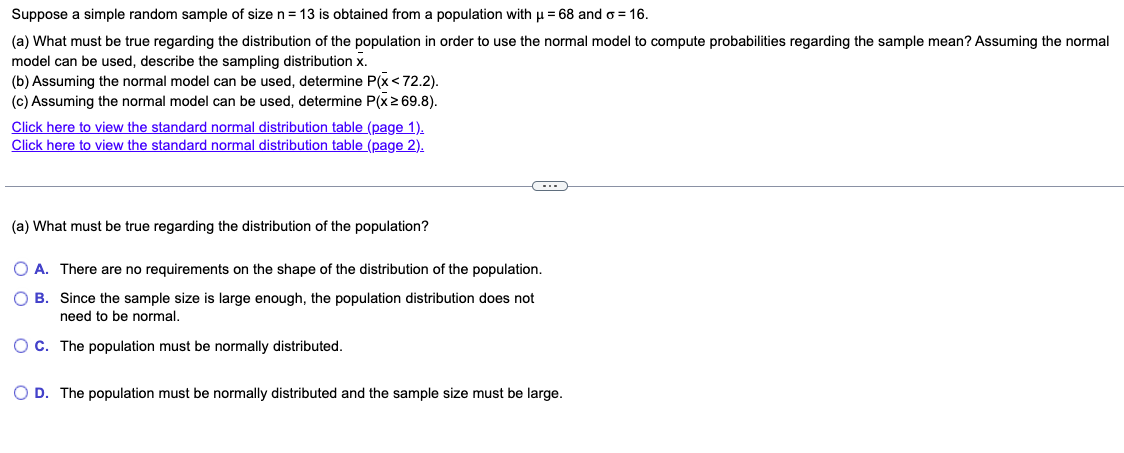 Solved Suppose a simple random sample of size n=13 is | Chegg.com