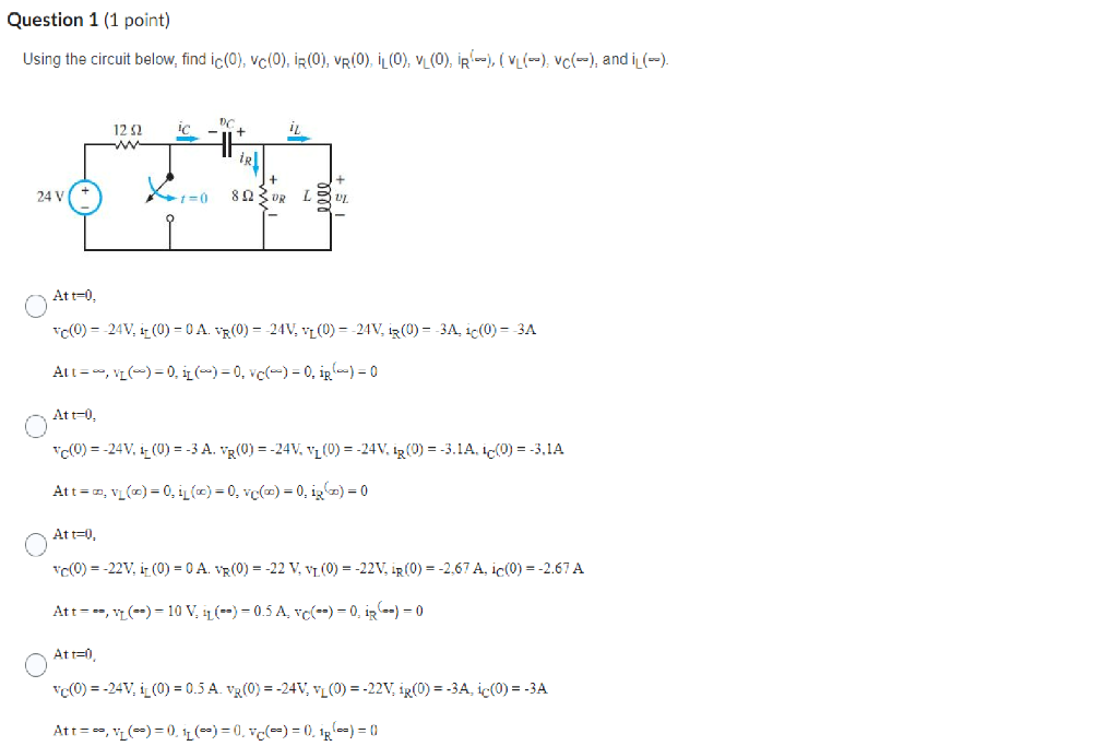 Solved Question 1 (1 Point) Using The Circuit Below, Find | Chegg.com