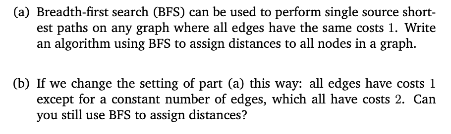 (a) Breadth-first search (BFS) can be used to perform | Chegg.com