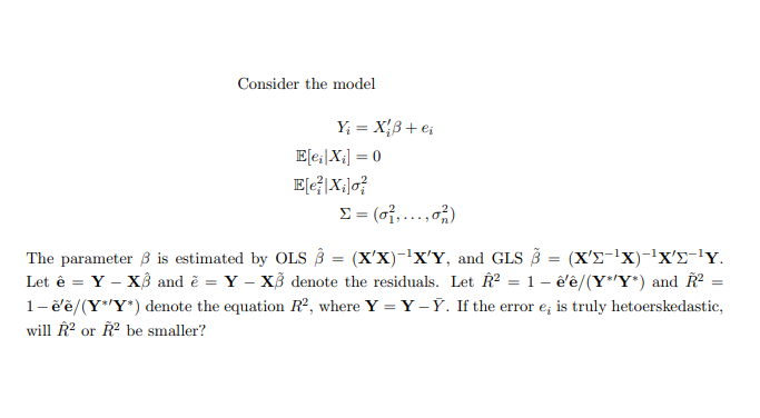 Solved Consider The Model | Chegg.com