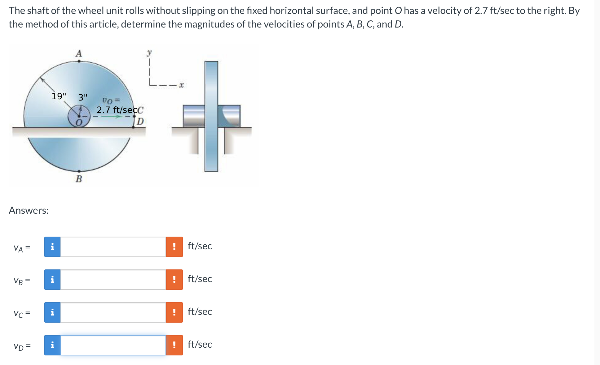 Solved The shaft of the wheel unit rolls without slipping on | Chegg.com