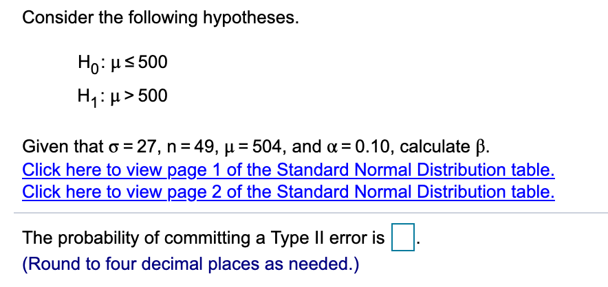 Solved Consider The Following Hypotheses Ho Us500 H1 P Chegg Com