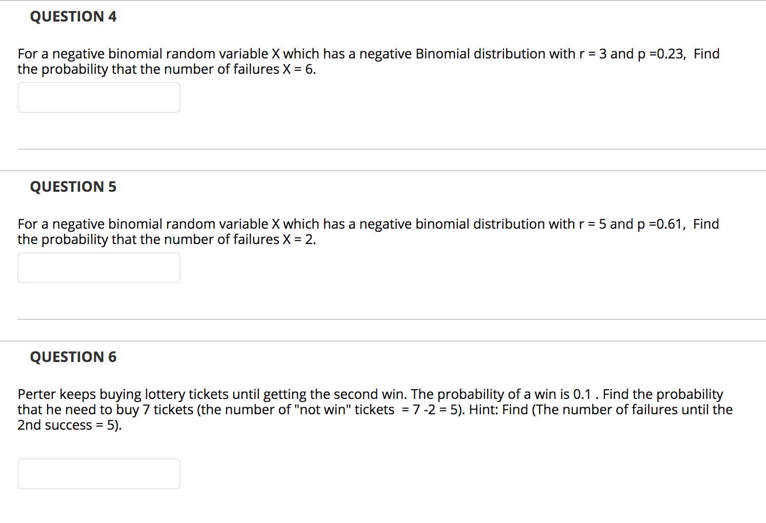 Solved question 4 for a negative binomial random variable x chegg