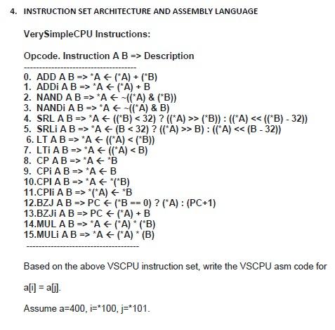 4. INSTRUCTION SET ARCHITECTURE AND ASSEMBLY LANGUAGE | Chegg.com