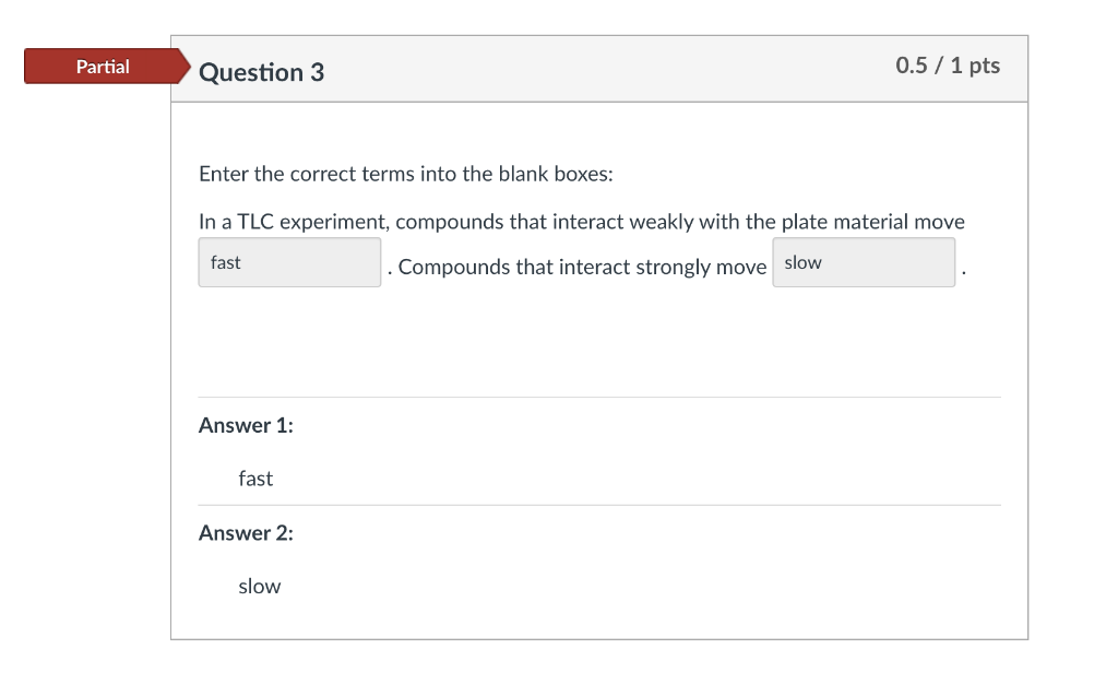 Solved Partial Question 3 0.5 / 1 pts Enter the correct | Chegg.com