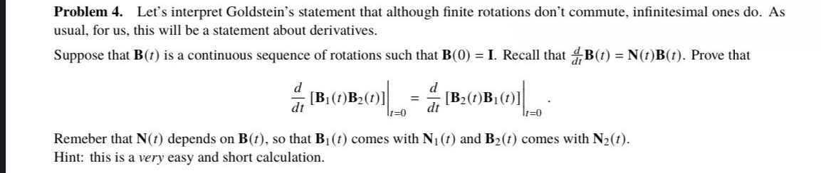 Solved Problem 4. Let's interpret Goldstein's statement that | Chegg.com