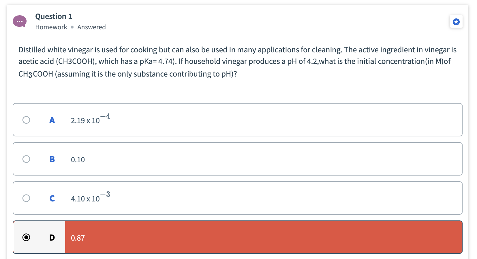 Solved Distilled white vinegar is used for cooking but can