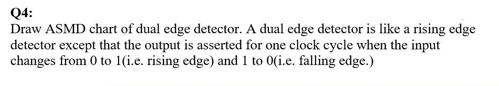 Q4: Draw ASMD chart of dual edge detector. A dual | Chegg.com